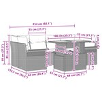 vidaXL Ensemble de canapé de jardin 7 pièces avec coussins en rotin noir