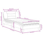 vidaXL Lit avec matelas gris foncé 90x200 cm tissu