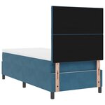 Lit Box Spring vidaXL avec Matelas & LED Bleu Foncé 90x190 cm Velours