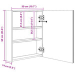 vidaXL Armoire de salle de bain à miroir LED noir 50x14x60 cm