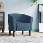 vidaXL Fauteuil cabriolet bleu foncé velours