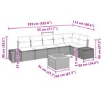 vidaXL Set de canapé de jardin 7 pièces avec coussins noir rotin synthétique acacia