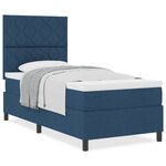 vidaXL Lit à ressorts avec matelas bleu 90x200 cm tissu