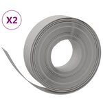vidaXL Bordures de jardin 2 Pièces gris 10 m 15 cm polyéthylène