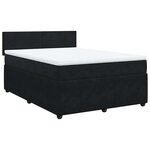 vidaXL Sommier à lattes de lit et matelas Noir 160x200 cm Velours