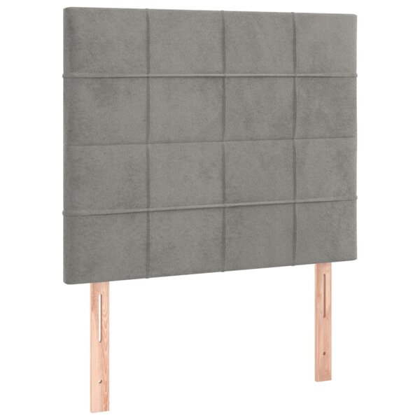 vidaXL Têtes de lit 2 Pièces Gris clair 80x5x78/88 cm Velours