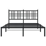 vidaXL Cadre de lit métal sans matelas avec tête de lit noir 135x190cm