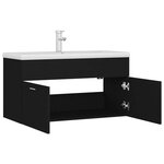 vidaXL Armoire d'évier avec lavabo intégré Noir Aggloméré