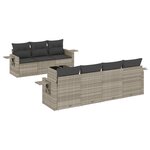vidaXL Salon de jardin 8 Pièces avec coussins gris clair résine tressée