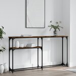 vidaXL Table console chêne fumé 145x22 5x75 cm bois d'ingénierie