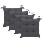 vidaXL Chaises de jardin et coussins anthracite lot de 4 Bois de teck