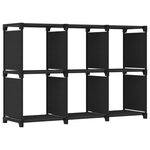 vidaXL Étagère d'affichage 6 cubes Noir 103x30x72 5 cm Tissu