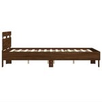 vidaXL Cadre de lit avec LED sans matelas chêne marron 135x190 cm