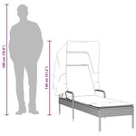vidaXL Chaise longue avec auvent gris clair résine tressée