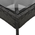 vidaXL Ensemble à manger de jardin et coussins 5 Pièces noir rotin verre