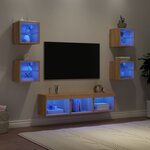 vidaXL Unités murales TV avec LED 7 Pièces chêne sonoma bois d'ingénierie