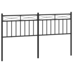 vidaXL Tête de lit métal noir 150 cm