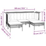 Salon de jardin meuble d'extérieur ensemble de mobilier 9 pièces avec coussins gris résine tressée 02_0018031