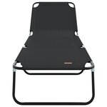 vidaXL Transat pliant Portable Noir en tissu Oxford 600D