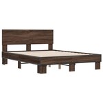vidaXL Cadre de lit chêne marron 140x190 cm bois d'ingénierie et métal