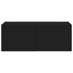 vidaXL Meuble TV mural avec lumières LED noir 80x35x31 cm