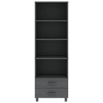 vidaXL Buffet HAMAR Gris foncé 60x35x180 cm Bois de pin massif