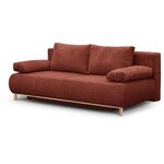Banquette convertible 3 places MIKA - Velours côtelé Terracotta - Coffre de rangement - 192 x 84 x 93 cm