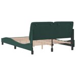 vidaXL Cadre de lit avec tête de lit Vert foncé 140x190 cm Velours