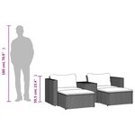 vidaXL Salon de jardin 5 Pièces avec coussins noir résine tressée acacia