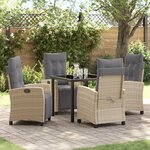 vidaXL Ensemble de salle à manger de jardin 5 pièces beige rotin PE