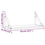 vidaXL Étagères murales 2Pièces chêne fumé 60x25x25 5cm bois d'ingénierie