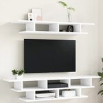 vidaXL Unités murales TV blanc bois d'ingénierie