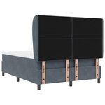 Lit Box Spring avec Matelas VidaXL Gris Foncé 140x200 cm Velours