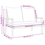 vidaXL Ensemble de jardin avec coussin bois massif acacia