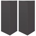 vidaXL Jardinières 2 Pièces noir triangulaire 40x34 5x70 cm acier