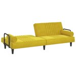 vidaXL Canapé-lit avec accoudoirs jaune velours