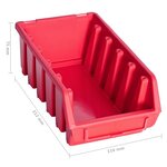 vidaXL Kit de bacs de stockage et panneaux muraux 80 Pièces Rouge et noir