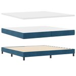Lit à ressort vidaXL avec matelas et LED bleu foncé 200x200 cm en velours
