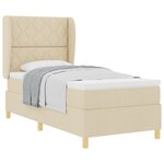 Lit Box Spring vidaXL avec Matelas Crème 90x200 cm en Tissu