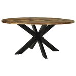 vidaXL Table de salle à manger ronde Ø160x76 cm Bois massif d'acacia