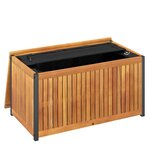 vidaXL Boîte à coussins d'extérieur bois d'acacia solide et acier