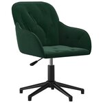 Chaise fauteuil siège pivotante de bureau informatique étude foncé velours vert 02_0024188
