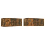 vidaXL Meubles TV 2 Pièces chêne fumé 80x30x30 cm bois d'ingénierie
