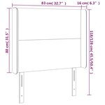 vidaXL Tête de lit avec oreilles Bleu foncé 83x16x118/128 cm Velours