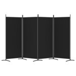vidaXL Cloison de séparation 4 panneaux Noir 346x180 cm Tissu