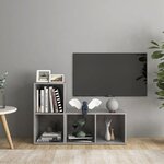 vidaXL Meubles TV 2 Pièces Gris béton 72x35x36 5 cm Bois d'ingénierie