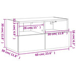 vidaXL Meuble TV mural chêne marron 60x30x30 cm bois d'ingénierie