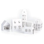 5 maisons blanches de décoration à monter soi-même 19 x 5 5 x 4 5 cm