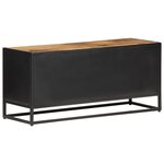vidaXL Meuble TV 90x30x40 cm Bois de manguier brut et canne naturelle