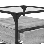 vidaXL Table basse avec dessus en verre sonoma gris 50x50x45 acier